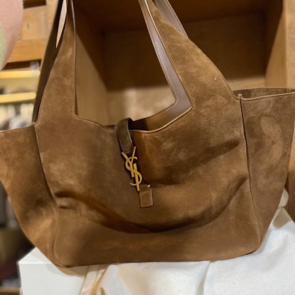 Saint Laurent Bea YSL Cabas Tote Bag in Suede - Picture 2 of 5